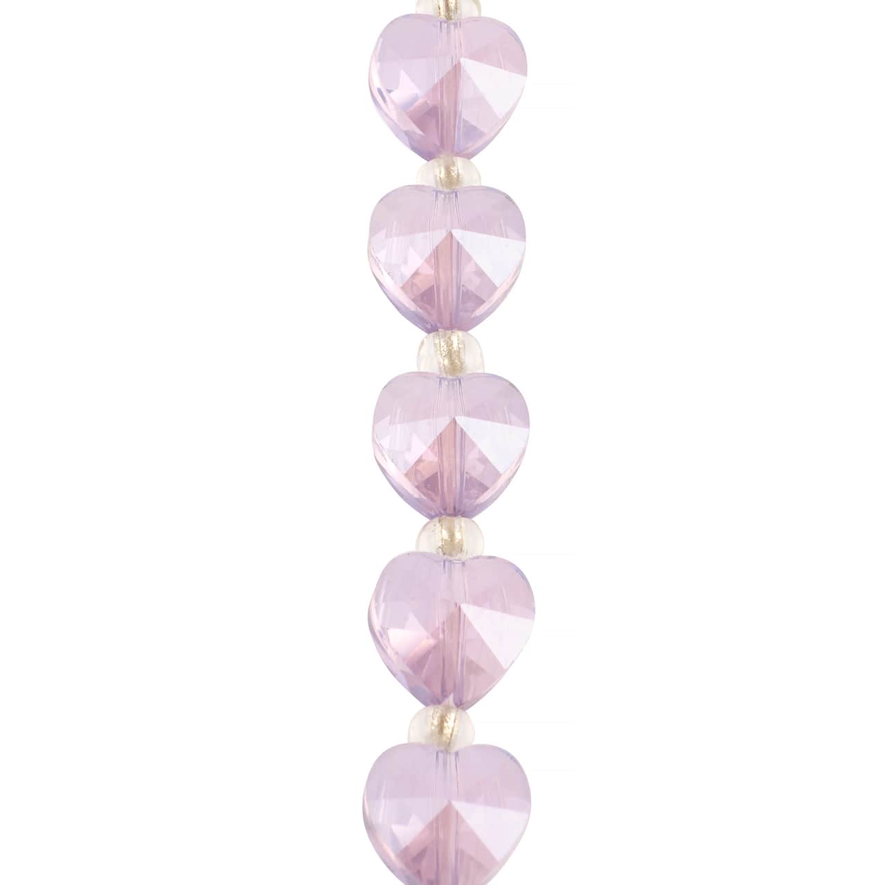 Purple Glass Heart Beads, 10mm by Bead Landing™